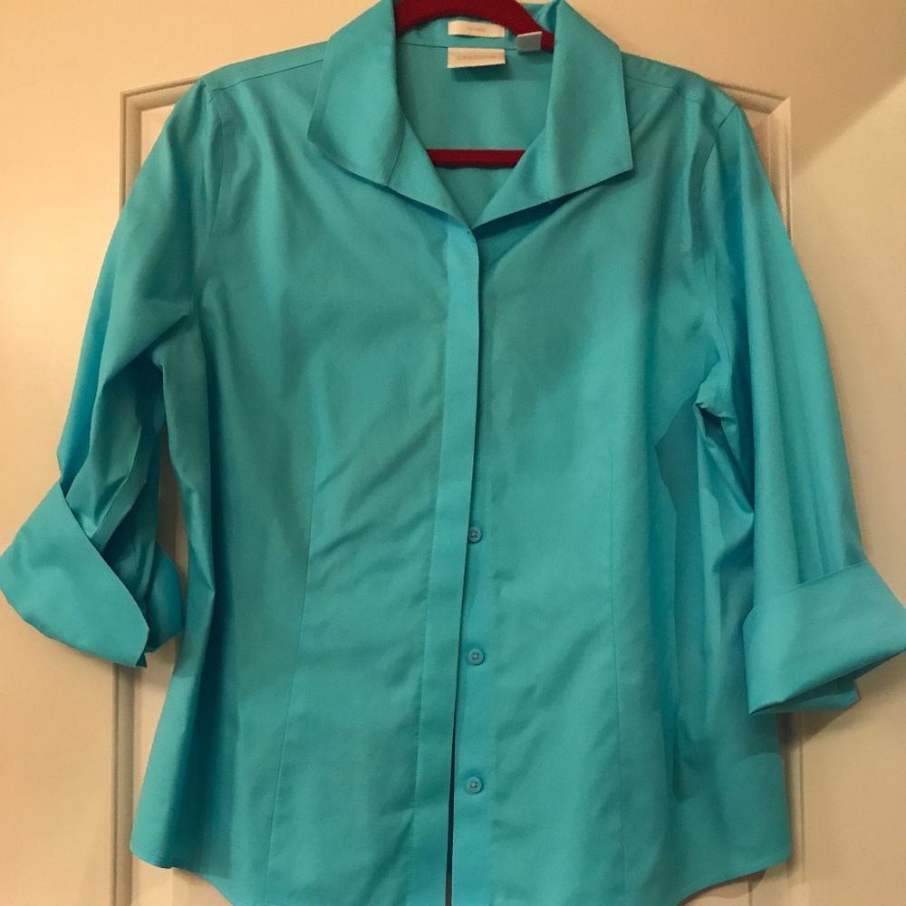 Chico's Teal Button Blouse